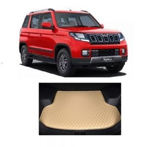 7D Car Trunk/Boot/Dicky PU Leatherette Mat for	TUV-300  - Beige